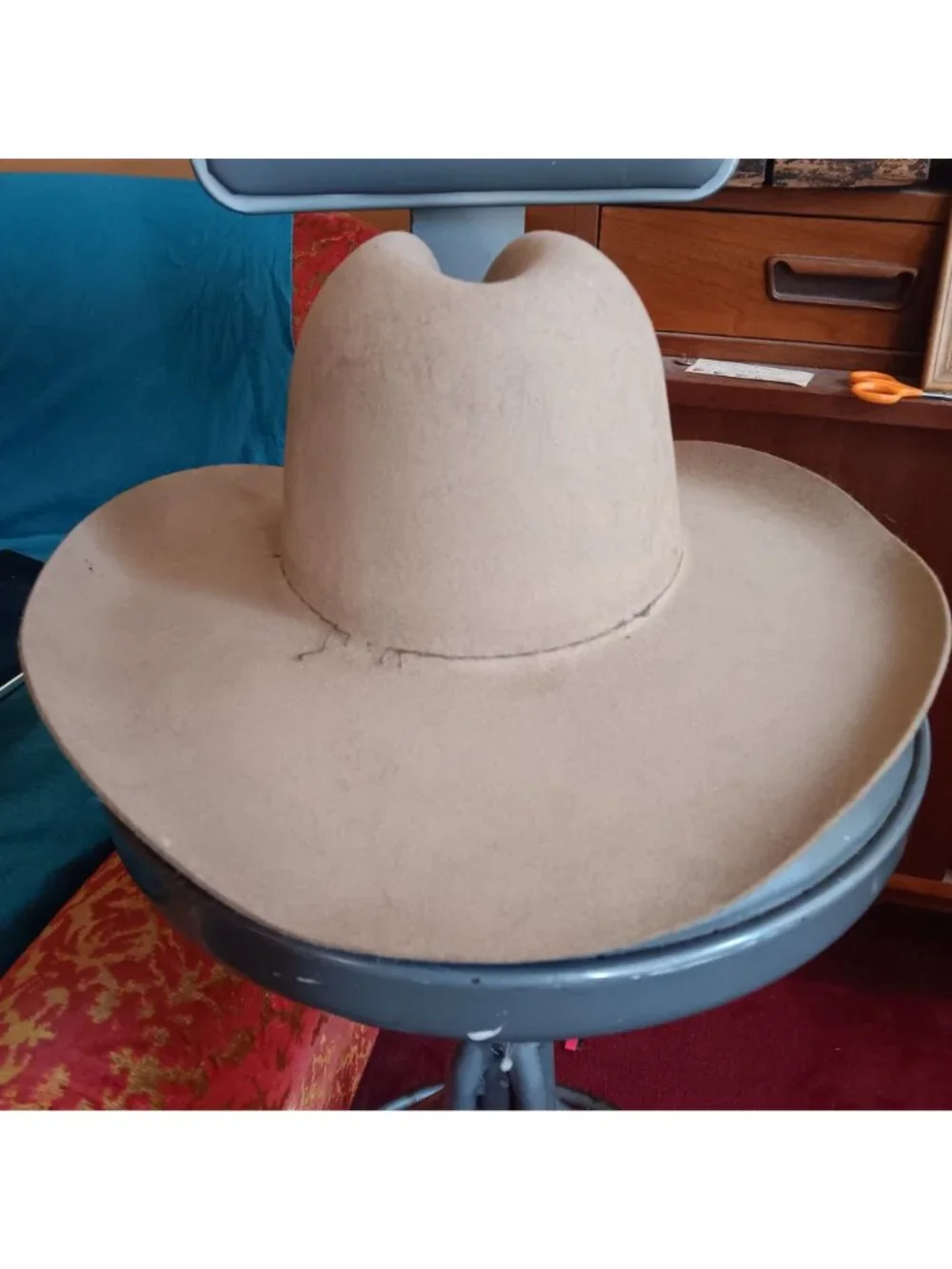 sz 7 Vintage John Wayne Collection Resistol USA Cowboy Hat Wide-Brimmed Felt